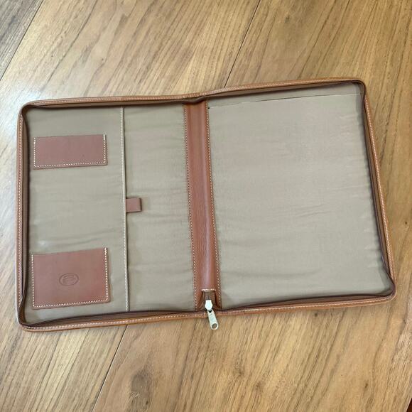 Vintage Laura Ashley Planner Plaid Fabric Leather Binding Zip Padfolio 13 x 10 - Picture 4 of 16